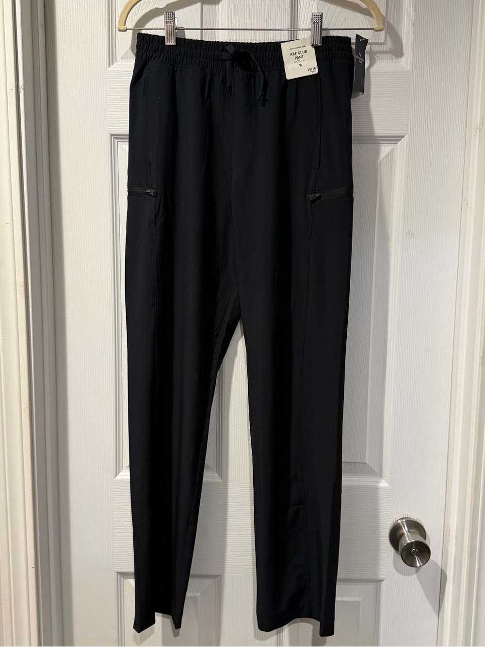 abercrombie kids Black Jogger-Style Sweatpants with Zip Pockets
